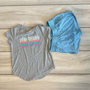 We Wander Performance Graphic Tee and Short Set Grey XS NWT
